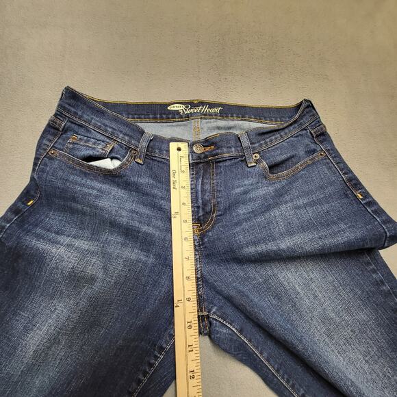 Old Navy Jeans Womans 10 Blue Sweetheart Boot Cut Distressed Stretch - Picture 8 of 13